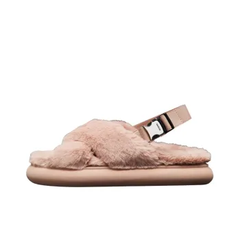 Moncler Shearling Cross-strap Slippers