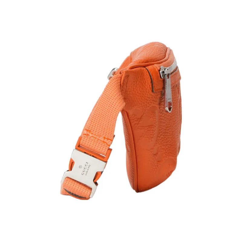GUCCI Leather Shoulder Bag Crossbody Bag Sling Bag Fanny Pack Small Size Men's Orange-3