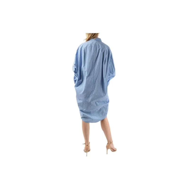 Balenciaga SS21 Long-Sleeved Dress Loose Fit Women's Blue-1