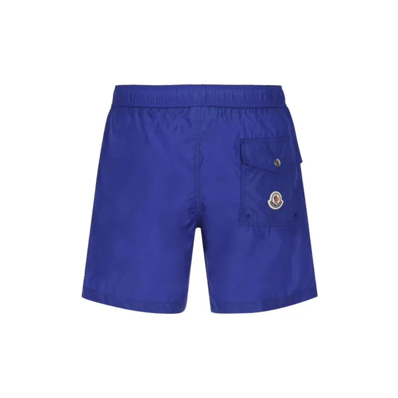 Moncler Logo Patch Drawstring Boxer Swim Shorts-1