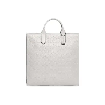 COACH Gotham Glossy Pebbled Cow Leather Tote Bag Shopping Bag Shoulder Bag Crossbody Bag Handbag Women's White