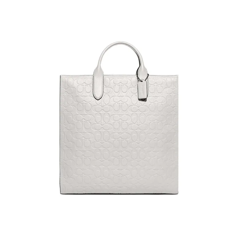 COACH Gotham Glossy Pebbled Cow Leather Tote Bag Shopping Bag Shoulder Bag Crossbody Bag Handbag Women's White-0