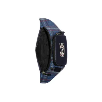 COACH Track Canvas With Leather Fanny Pack Medium Size Women's Marine Blue
