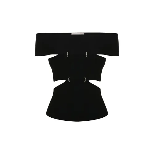 Alexander McQueen Cut Out Off Shoulder Stretch Top