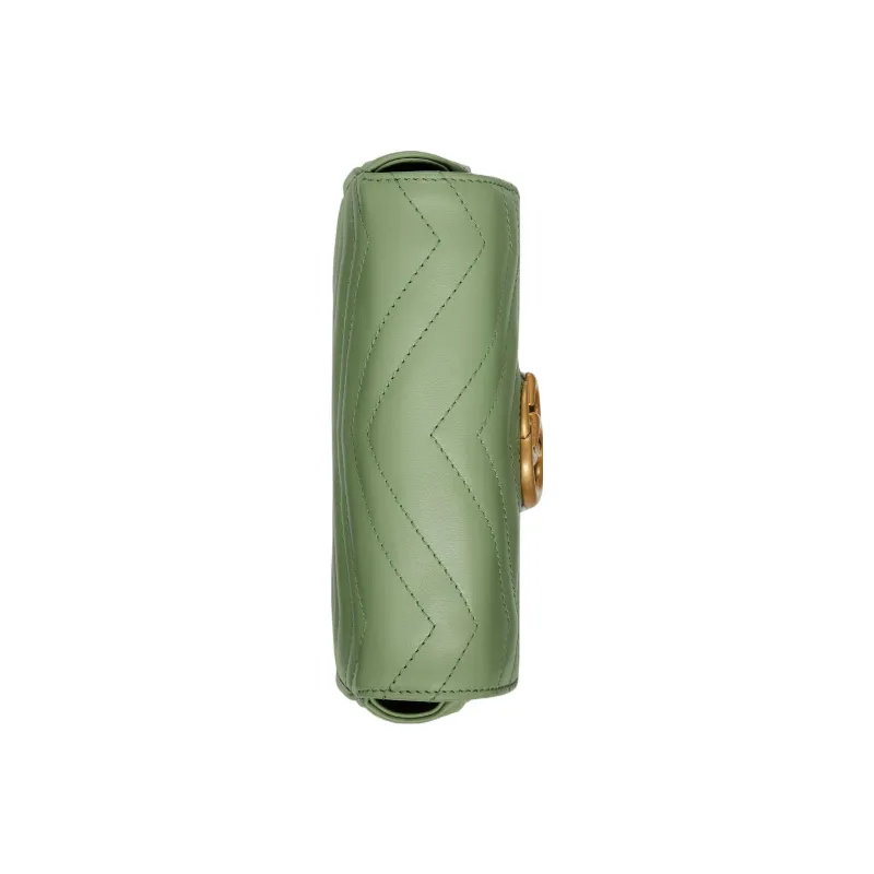GUCCI GG Marmont Leather Shoulder Bag, Crossbody Bag Extra Mini Women's Green-4
