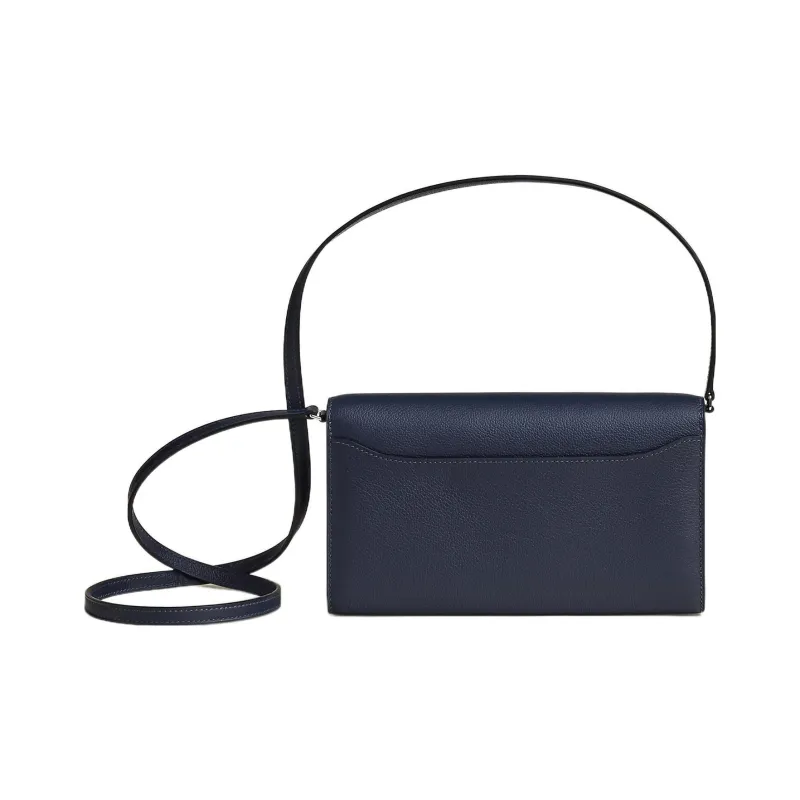 HERMES Constance To Go Silver Buckle Clutch Wallet, Shoulder Bag, Crossbody Bag Women's 2Z Bleu Nuit Midnight Blue-1