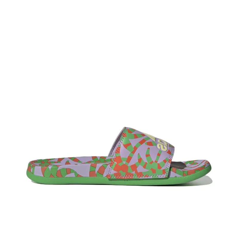 Adidas Adilette Comfort Sports Sandals Women's Purple Yellow-1