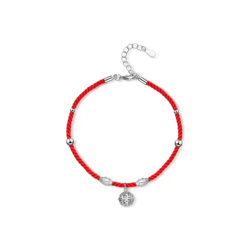 PIARA Anklets Women's Silver Red String