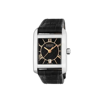 GUCCI Wrist Watch Automatic Mechanical Movement Genuine Leather Strap Black Dial Women's Watch