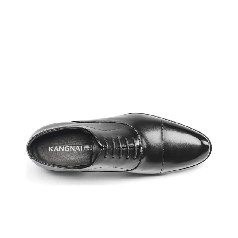 KANGNAI Dress Shoes Men Low Top Black-2
