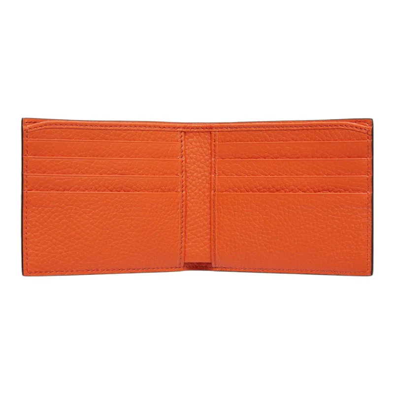 GUCCI Leather Wallet Men's Orange-4