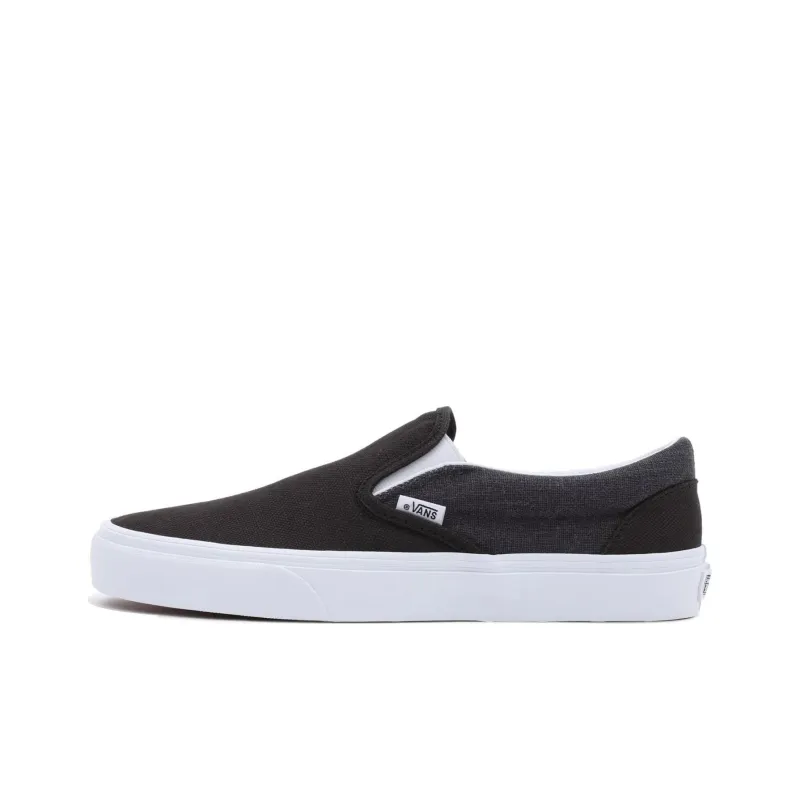 Vans Slip on Summer Linen Classic Anti Slip Wear Resistant Low Top Skateboard Shoes Unisex Black White-0