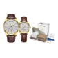 Gold, White, and Brown Strap Pair