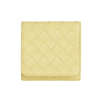 Bottega Veneta Lambskin Wallet Women's Light Yellow