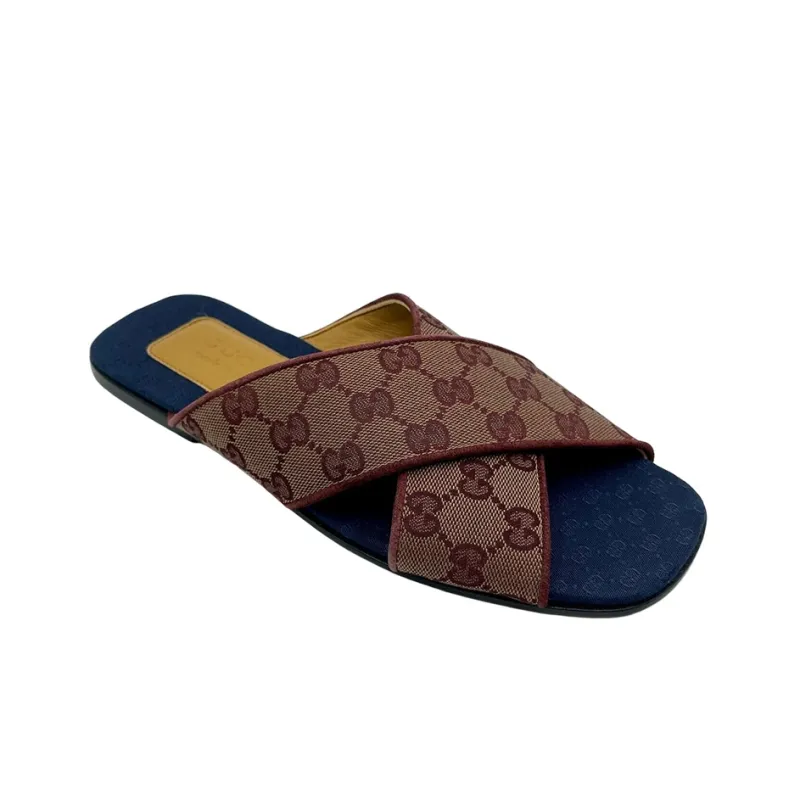 GUCCI Slide Slippers Men's Red Brown-2