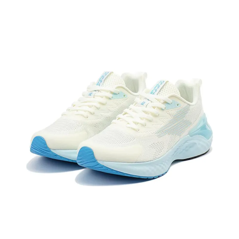 361° E Toughness 2.0 Cushioning Anti Slip And Wear Resistant Low Top Running Shoes Men's White Blue-1