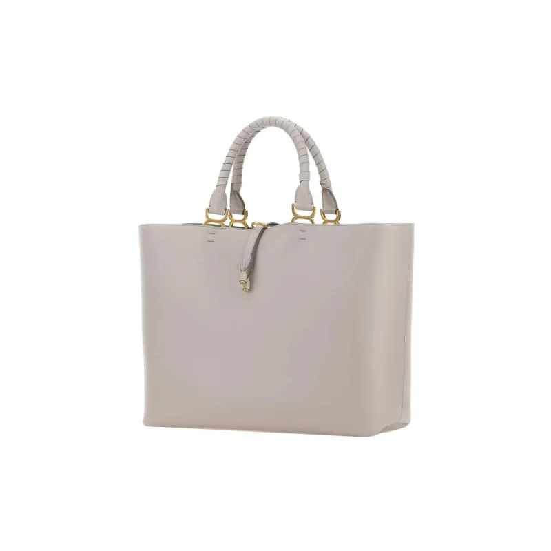Chloe Marcie Grained Calfskin Tote Bag Shopping Bag Shoulder Bag Handbag Women's Gray-1