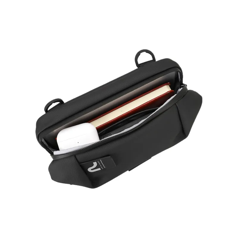 PIERRE CARDIN Fabric Crossbody Bag Trumpets Men's Black-1