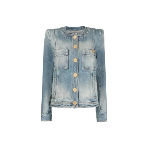 BALMAIN Denim Jackets Women's Blue