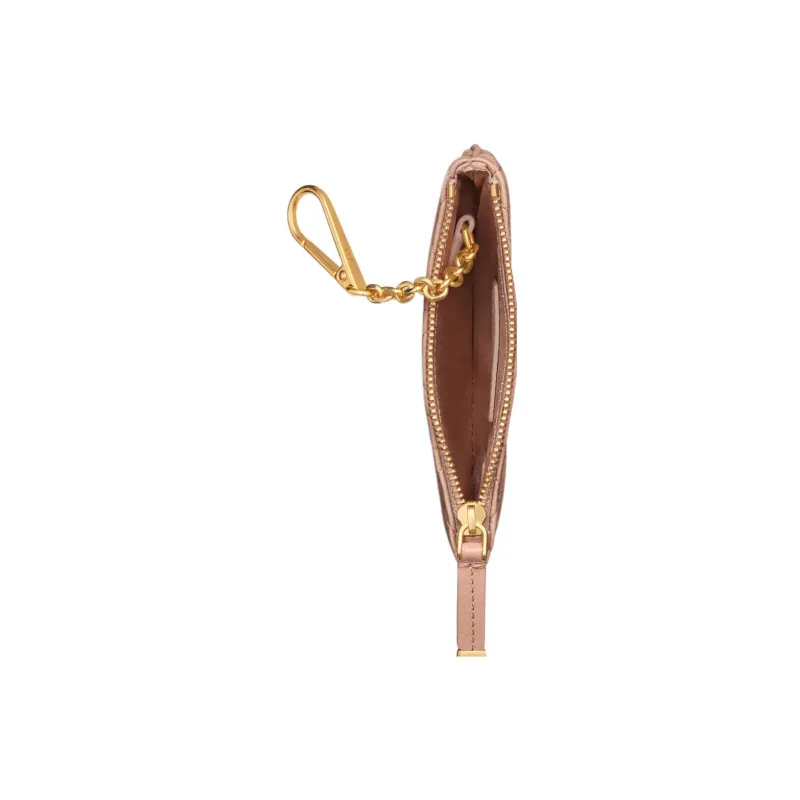 DIOR Caro Cannage Calfskin Key Pouch Women's Rose Pink-3