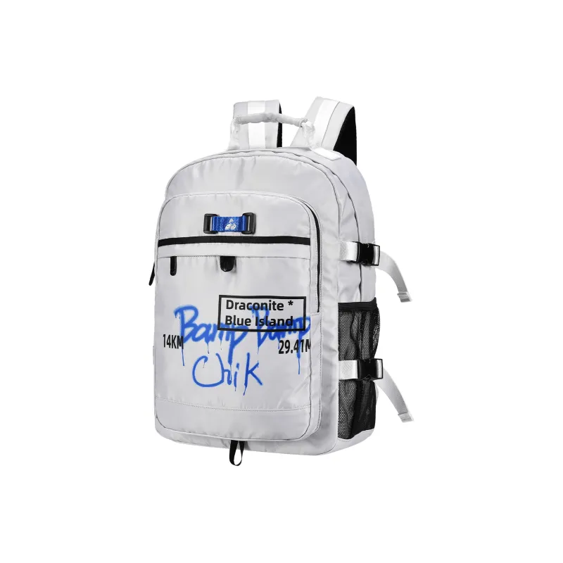 DRACONITE Polyester Students Backpack Laptop Bag Regular Unisex Light Gray Cool Tone-1