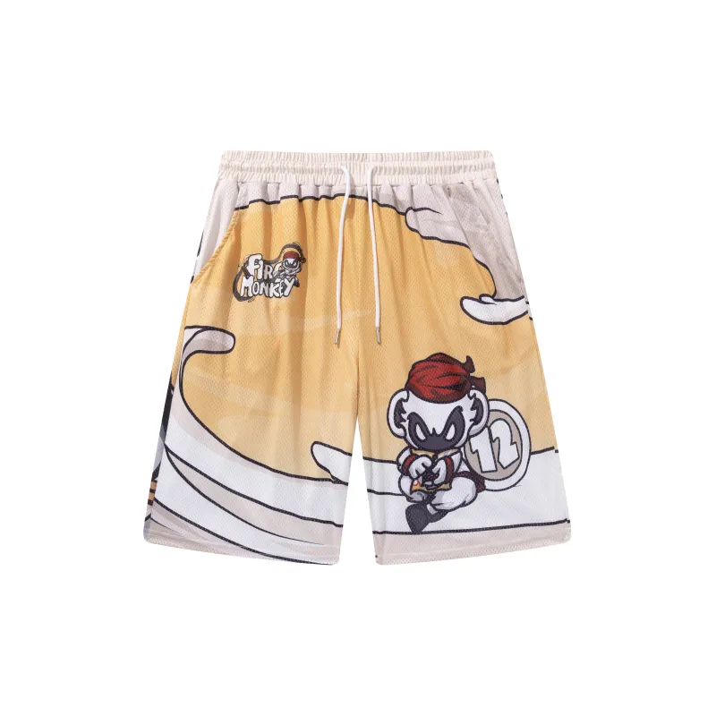 FireMonkey Basketball Shorts Unisex Yellow-1