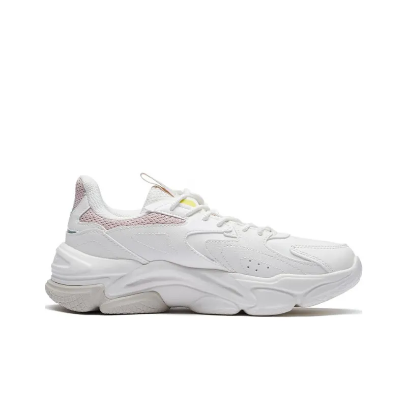 361° Cushioning, Slip Resistant, And Abrasion Resistant Low Top Sports Casual Shoes Women's White Green Pink-1