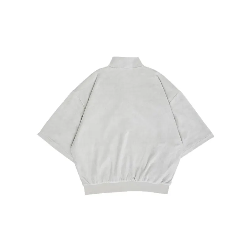 Adidas Basketball Velour 1/2-Zip Sweatshirt Metal Grey-1