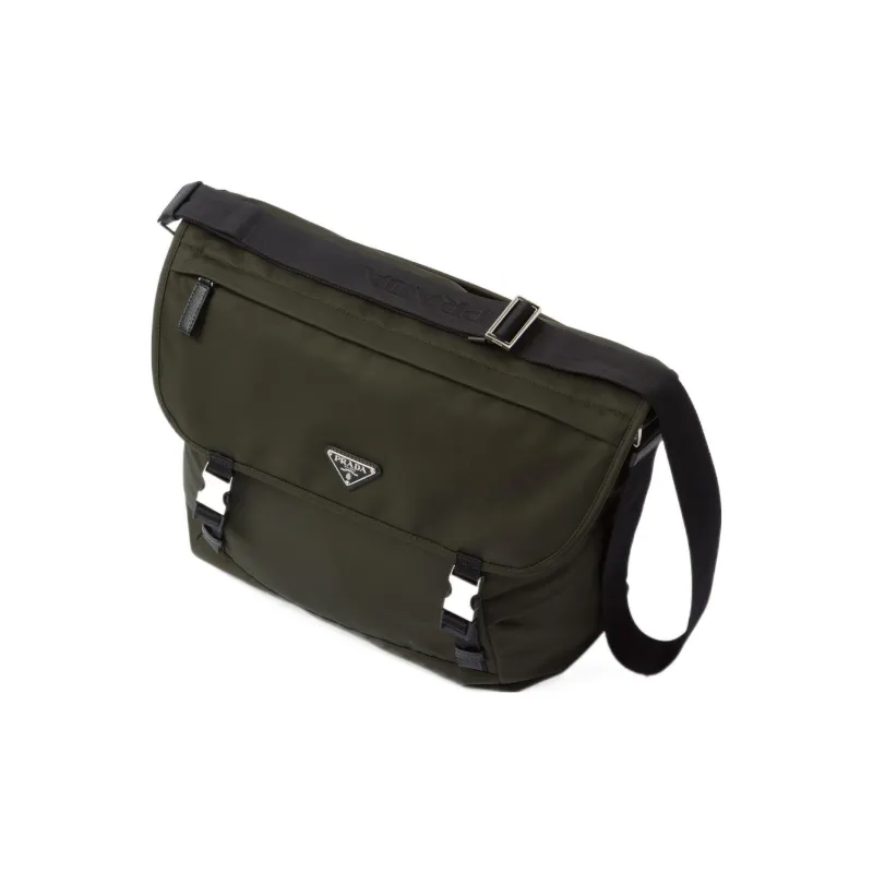 PRADA Recycled Nylon Saffiano Leather Messenger Bag Crossbody Bag Shoulder Bag Men's Moss Green-1