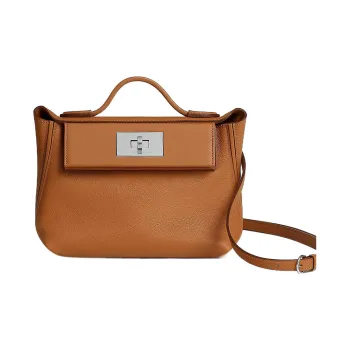 HERMES 24/24 Evercolor With Swift Calfskin Fanny Pack Shoulder Bag Crossbody Bag Handbag Mini Women's Gold