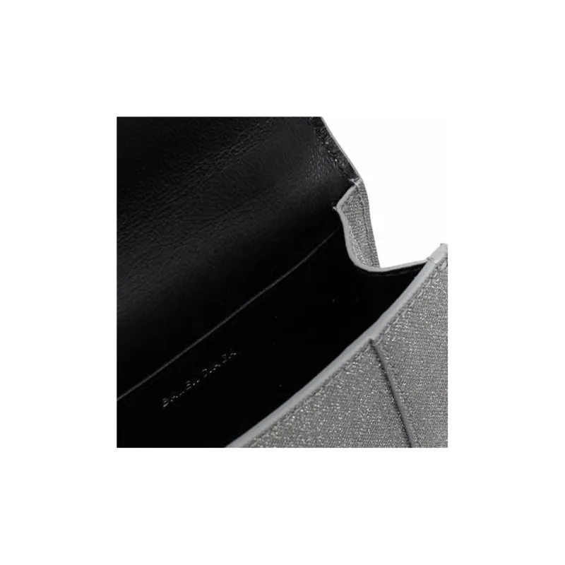 Balenciaga Hourglass Polyurethane Hourglass Bag, Shoulder Bag, Crossbody Bag, Handbag Mini Women's Silver-2