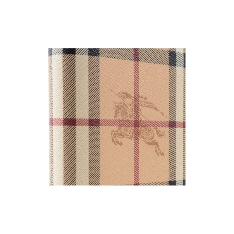 Burberry Calfskin Trim Wallet Men's Camel/Blue-4