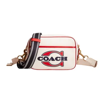 COACH Flight Leather Shoulder Bag, Crossbody Bag Medium Size Women's White