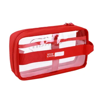 Rough Enough Canvas Portable Storage Bag Makeup Bag Toiletry Bag Large Size Unisex Red