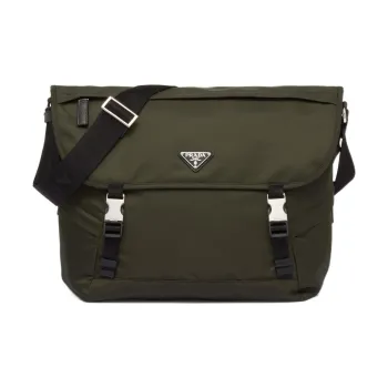 PRADA Recycled Nylon Saffiano Leather Messenger Bag Crossbody Bag Shoulder Bag Men's Moss Green