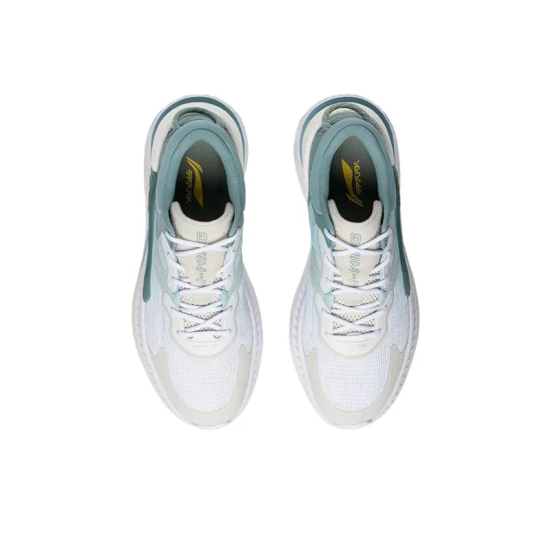 LiNing Spark Lite Anti Slip And Wear Resistant Breathable Low Top Sports Casual Shoes Men's White Green-3