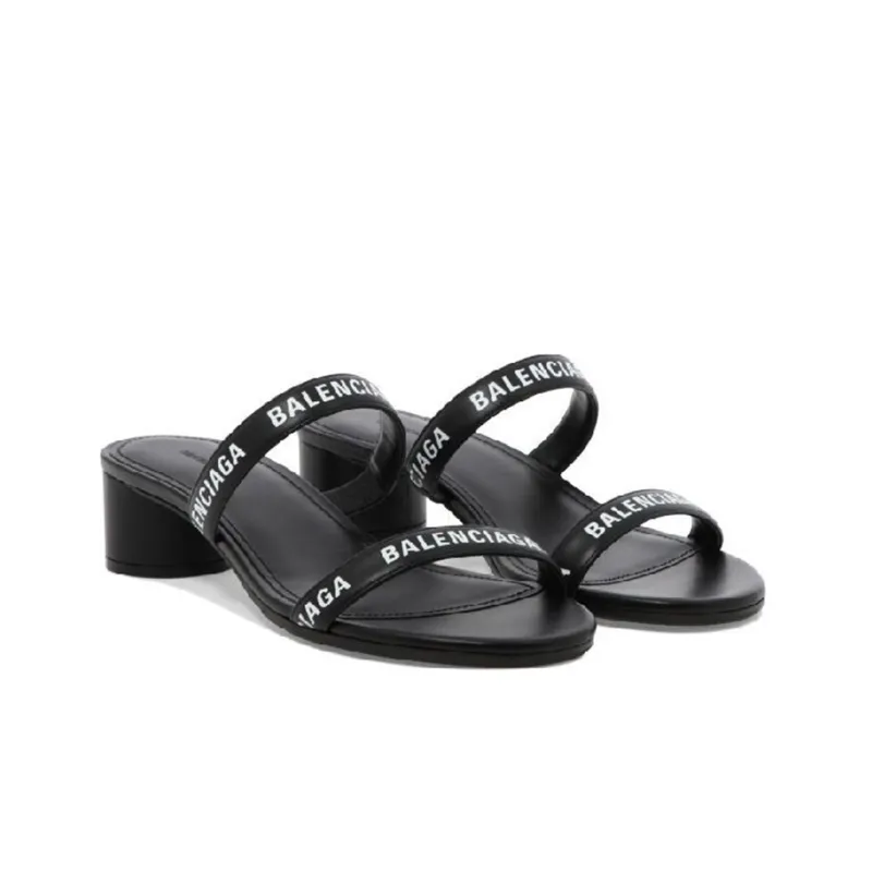 Balenciaga Round 40mm Sandals 'Black' Women's-3
