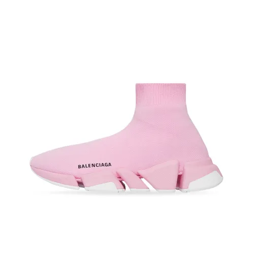 Balenciaga Speed 2.0 Casual Shoes Women's High-Top Pink