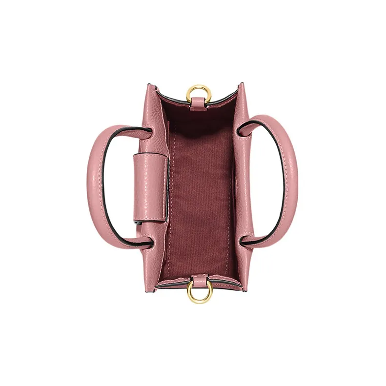 COACH Cally Pebbled Leather Handbag Shoulder Bag Crossbody Bag Small Size Women's Pink-2