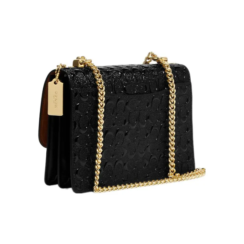 COACH Klare Patent Leather Bonded Leather Messenger Bag Shoulder Bag Crossbody Bag Women's Black-1