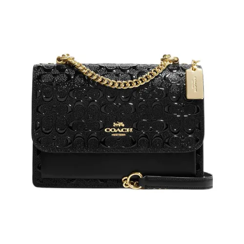 COACH Klare Patent Leather Bonded Leather Messenger Bag Shoulder Bag Crossbody Bag Women's Black