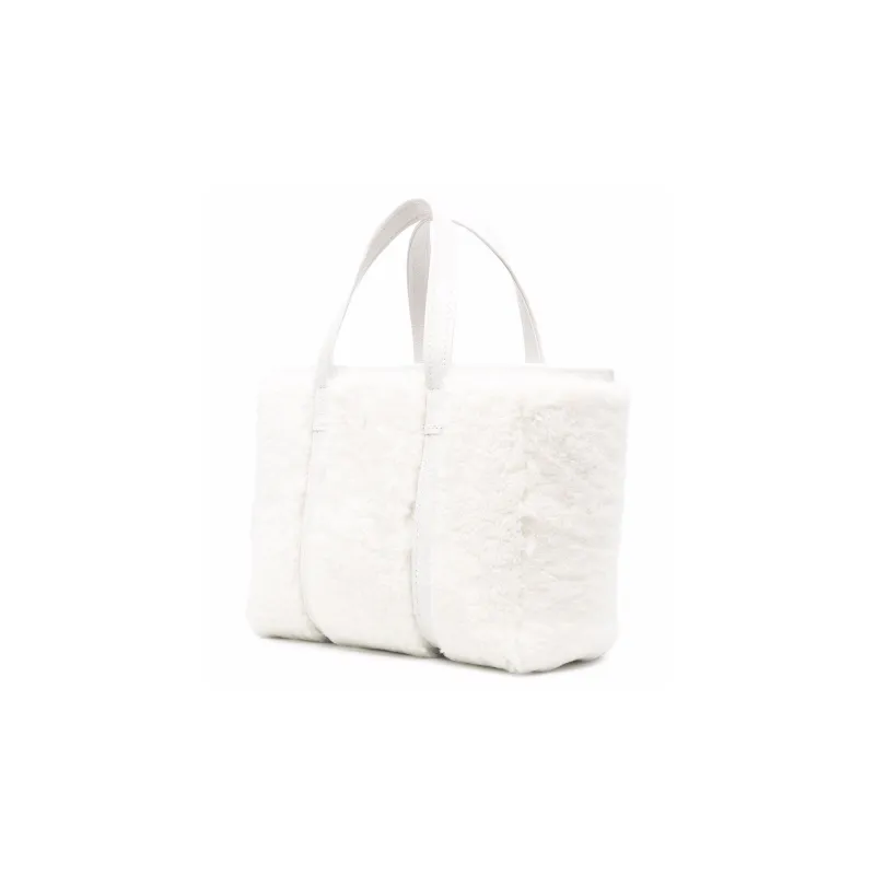 Balenciaga Barbes Sheepskin Shearling Crossbody Handbag Trumpets Women's White-1