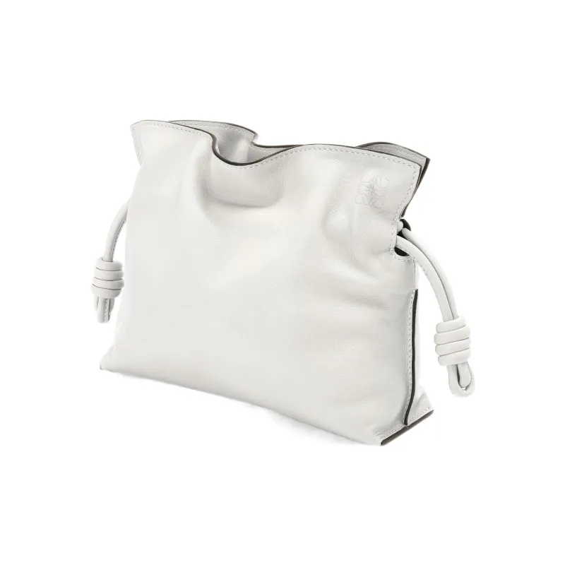 LOEWE Nappa Cow Leather One Shoulder Crossbody Clutches Mini Women's Light Gray-1