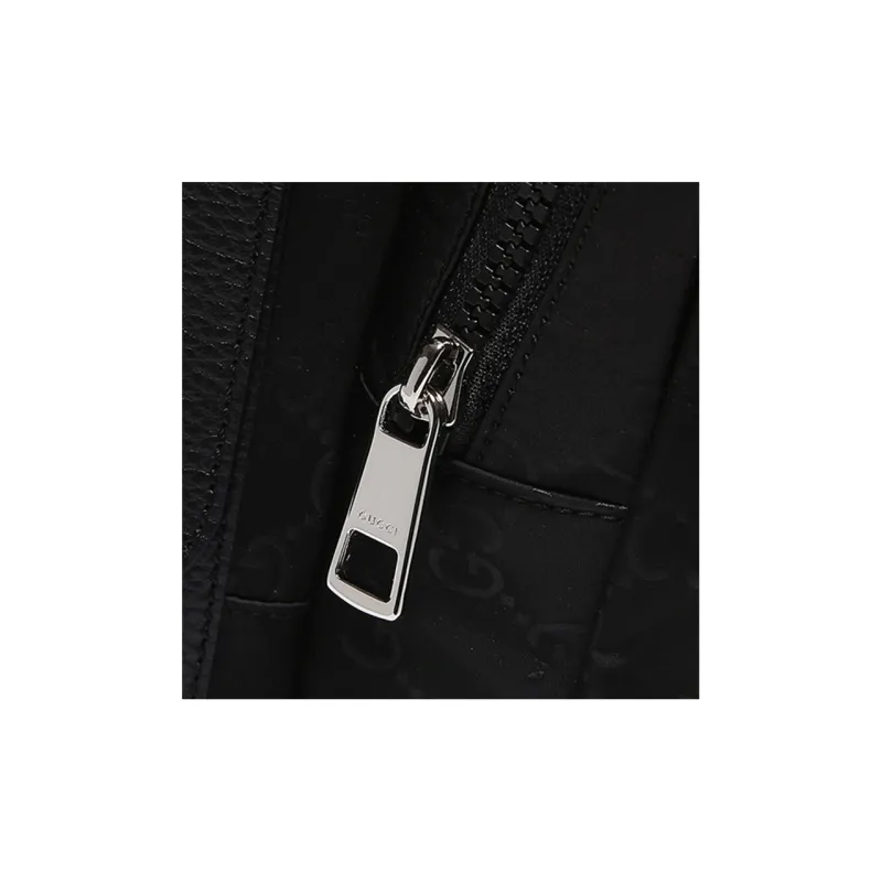 GUCCI Nylon With Leather Backpack Men's Black-6