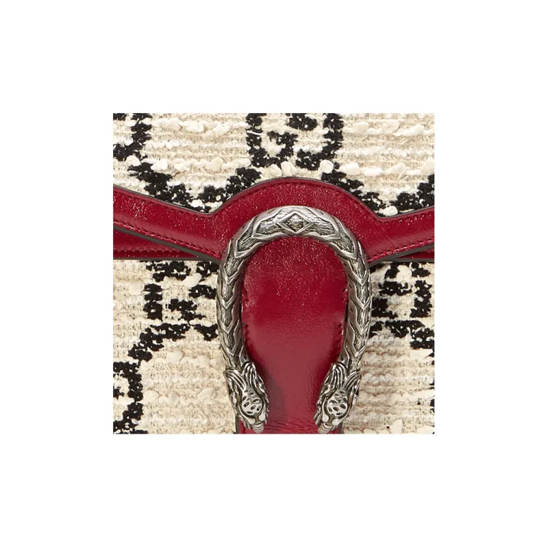 GUCCI Tweed With Leather Crossbody Bag, Shoulder Bag Women's-5