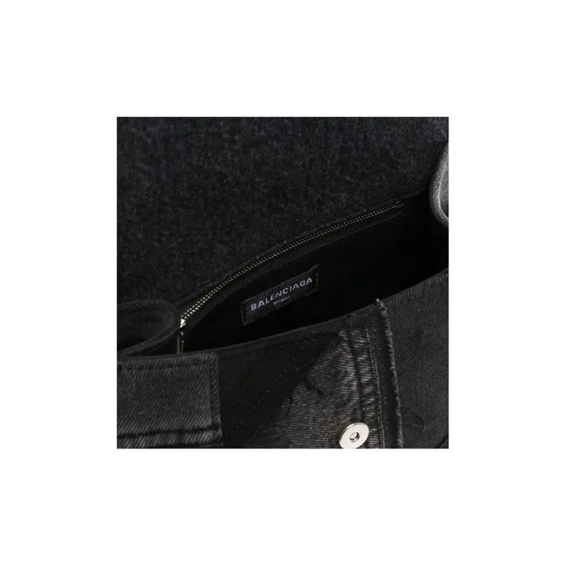 Balenciaga Hourglass Denim Hourglass Bag, Handbag, Shoulder Bag, Crossbody Bag Trumpets Women's Black-2
