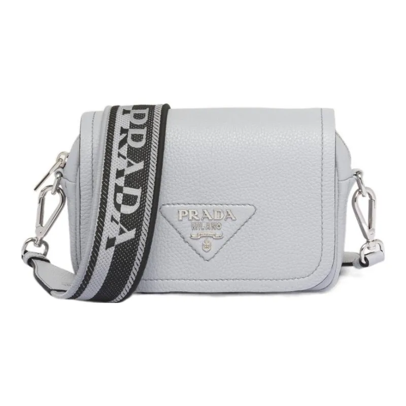 PRADA Leather Crossbody Bag Shoulder Bag Women's Cornflower Blue-0