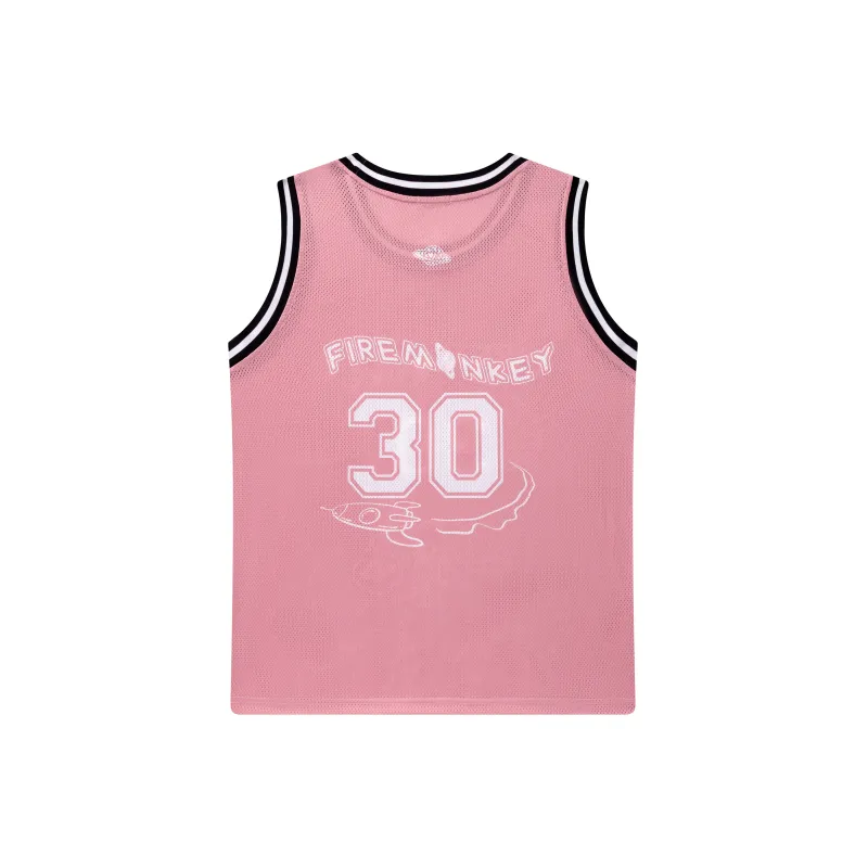 FireMonkey Basketball Jerseys Unisex Pink-8