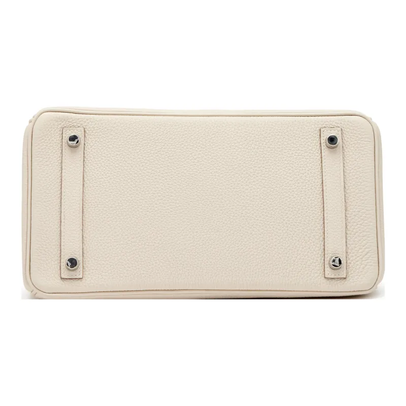HERMES Birkin Togo Calfskin Birkin Bag Handbags Regular Women's 0T Mushroom White-4