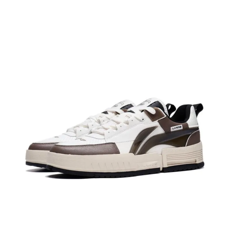 LiNing Li Cheng Lining Is Anti Slip Wear Resistant Low Top Sports Casual Shoes Men's White Umber-2